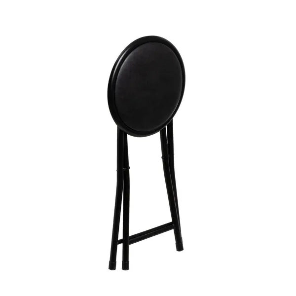 taburete Melns Poliuretāns PVC Dzelzs 30 x 30 x 45 cm