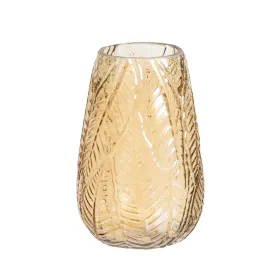 Vase Amber Glass 17 x 17 x 26 cm