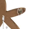 Wall mounted coat hanger Blue White Natural Metal Iron MDF Wood 30 x 5 x 19 cm