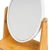 Magnifying Mirror White Natural Bamboo Crystal polystyrene 17 x 10 x 25 cm