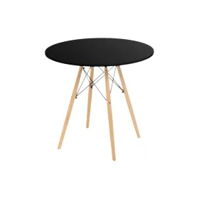 Stalas Juoda Natūralus 80 x 80 x 75 cm