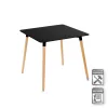Stalas Juoda Natūralus 80 x 80 x 75 cm