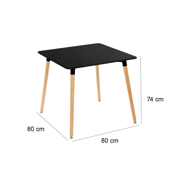 Стол Чёрный Натуральный 80 x 80 x 75 cm