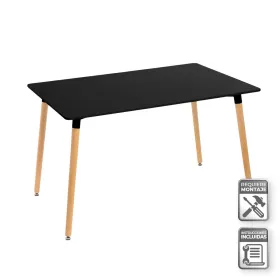Stalas Juoda Natūralus 120 x 80 x 75 cm