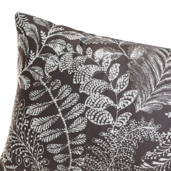 Cushion EDÉN White Dark grey Printed Velvet 50 x 8 x 30 cm