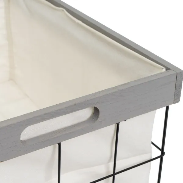 Veļas Grozs Pelēks Poliesters Dzelzs Koks MDF 800 ml 2 L 3 L 6 L 1,2 L 42 x 31 x 54 cm