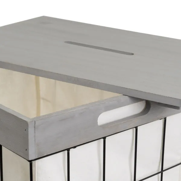 Veļas Grozs Pelēks Poliesters Dzelzs Koks MDF 800 ml 2 L 3 L 6 L 1,2 L 42 x 31 x 54 cm