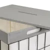 Veļas Grozs Pelēks Poliesters Dzelzs Koks MDF 800 ml 2 L 3 L 6 L 1,2 L 42 x 31 x 54 cm