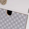 Jewelry box LEAVES White Grey Natural MDF Wood 17 x 11 x 31 cm