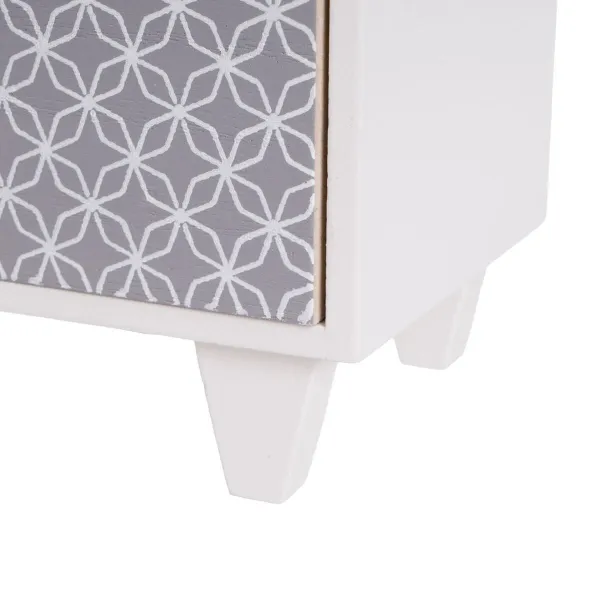 Jewelry box LEAVES White Grey Natural MDF Wood 17 x 11 x 31 cm