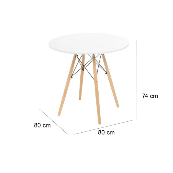 Стол Белый Натуральный 80 x 80 x 74 cm