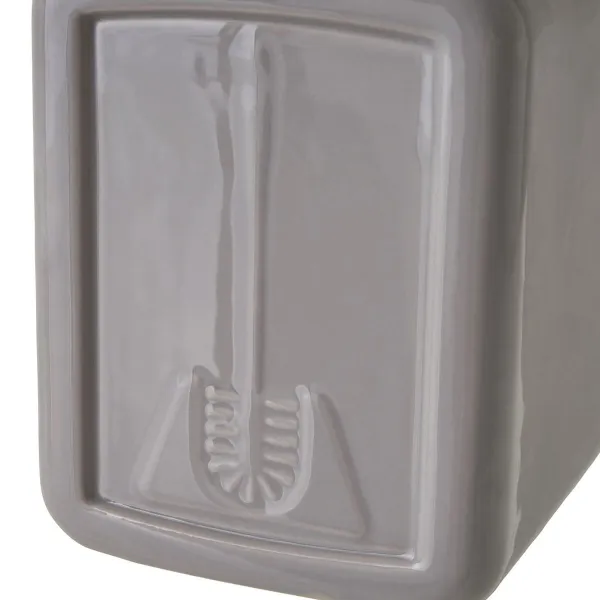 Toilet Brush Grey Ceramic 11 x 11 x 30 cm