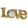 Table clock LOVE Golden Plastic 39 x 3,5 x 15 cm