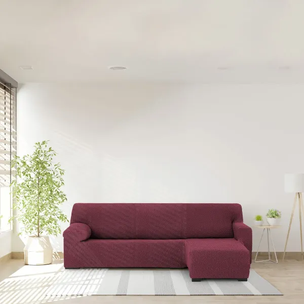 Right short arm chaise longue cover Eysa THOR Burgundy 110 x 110 x 310 cm