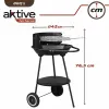 Coal Barbecue with Wheels Aktive Textilene 42 x 76,5 cm Black