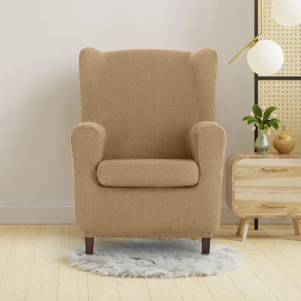 Wingback chair cover Eysa ULISES Beige 80 x 100 x 90 cm