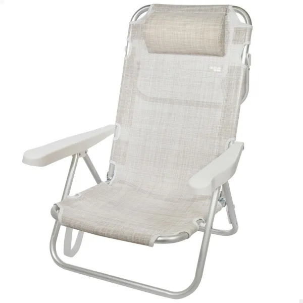 Pääntuellinen kokoontaitettava tuoli Aktive Ibiza Beige 48 x 84 x 46 cm (2 osaa)