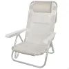 Saliekams Krēsls ar Galvas Balstu Aktive Ibiza Bēšs 48 x 84 x 46 cm (2 gb.)