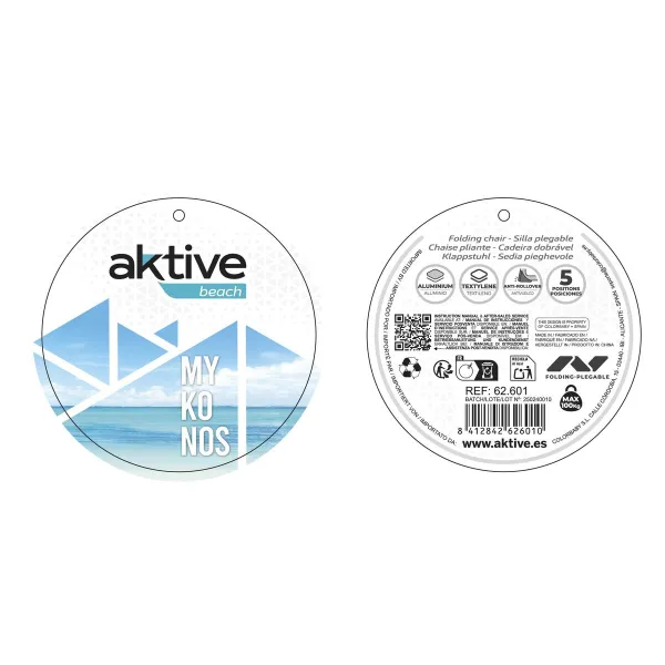 Складной стул Aktive Mykonos В полоску 47 x 85 x 50 cm (4 штук)