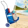 Folding Lounger Camping Chair Aktive Blue 62 x 62 x 117 cm Folding cart Awning (2 Units)