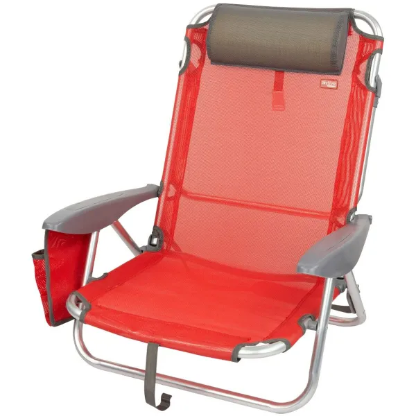 Saliekams Krēsls ar Galvas Balstu Aktive Menorca Sarkans 51 x 76 x 45 cm (2 gb.)