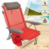 Saliekams Krēsls ar Galvas Balstu Aktive Menorca Sarkans 51 x 76 x 45 cm (2 gb.)