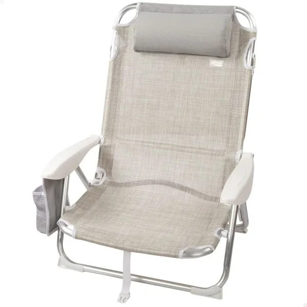 Saliekams Krēsls ar Galvas Balstu Aktive Ibiza Bēšs 51 x 76 x 45 cm (2 gb.)