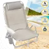 Saliekams Krēsls ar Galvas Balstu Aktive Ibiza Bēšs 51 x 76 x 45 cm (2 gb.)