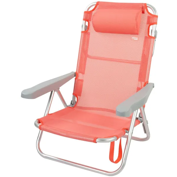 Sulenkiama kėdė su galvos atlošu Aktive Flamingo Koralas 48 x 84 x 46 cm (2 vnt.)