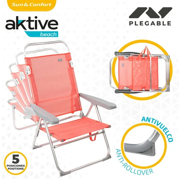 Складной стул Aktive Flamingo Коралл 48 x 99 x 57 cm (4 штук)