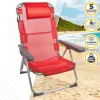 Saliekams Krēsls ar Galvas Balstu Aktive Menorca Sarkans 48 x 90 x 60 cm (2 gb.)