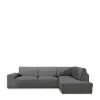 Right long arm chaise longue cover Eysa ROC Dark grey 110 x 120 x 500 cm