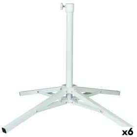 Paplūdimio skėčio pagrindas Aktive Balta Metalinis 65 x 60,5 x 65 cm (6 vnt.)