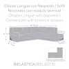 Right long arm chaise longue cover Eysa ROC Light grey 110 x 120 x 500 cm