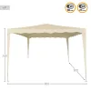 Pavėsinė Aktive 300 x 240 x 300 cm Metalinis Poliesteris Kreminė