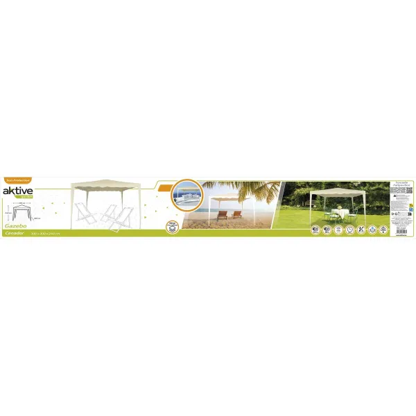 Беседка Aktive 300 x 240 x 300 cm Металл полиэстер Кремовый