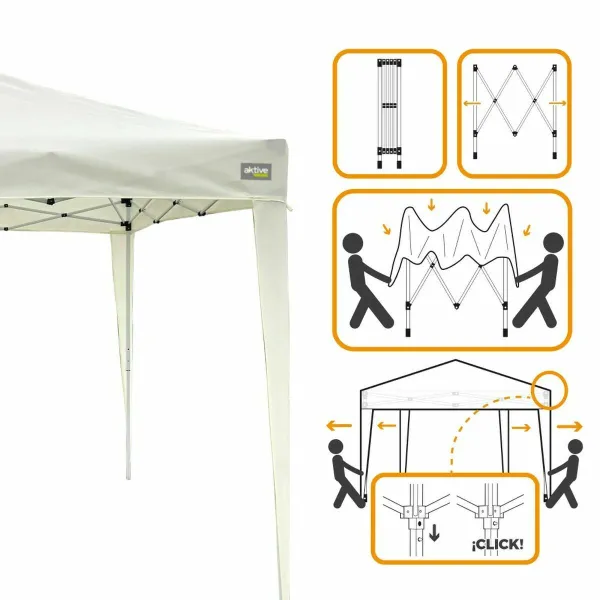 Lapene Aktive Max-Air Balts 300 x 300 x 250 cm Drāna Tērauds