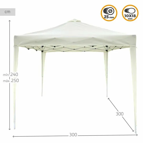 Pavėsinė Aktive Max-Air Balta 300 x 300 x 250 cm Audinys Plienas