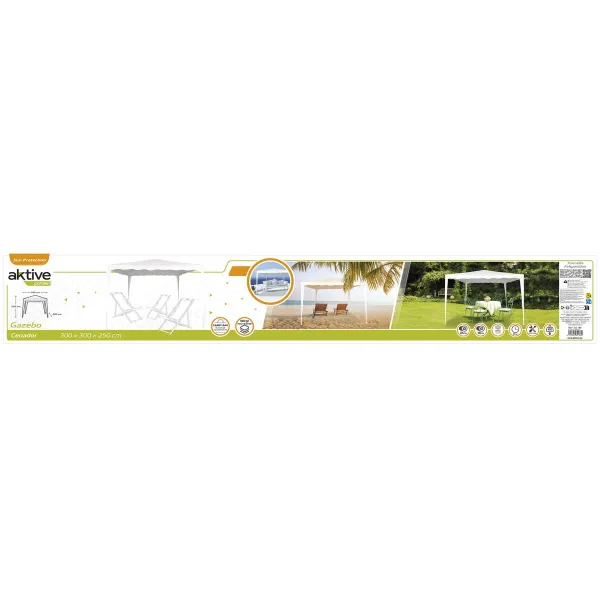 Huvimaja Aktive 300 x 250 x 300 cm Teräs Valkoinen Muovinen