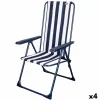 Folding Chair Aktive Raidallinen Valkoinen Laivastonsininen 46 x 101 x 59 cm (4 osaa)