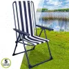 Folding Chair Aktive Striped White Navy Blue 46 x 101 x 59 cm (4 Units)