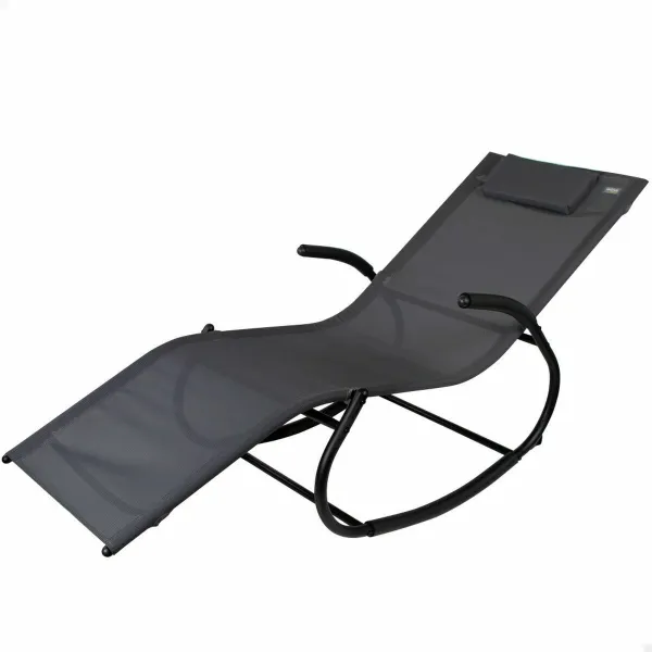 Šezlongas Aktive Musta Teräs tekstilė 172 x 53 x 75 cm
