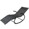 Sun-lounger Aktive Black Steel textilene 172 x 53 x 75 cm