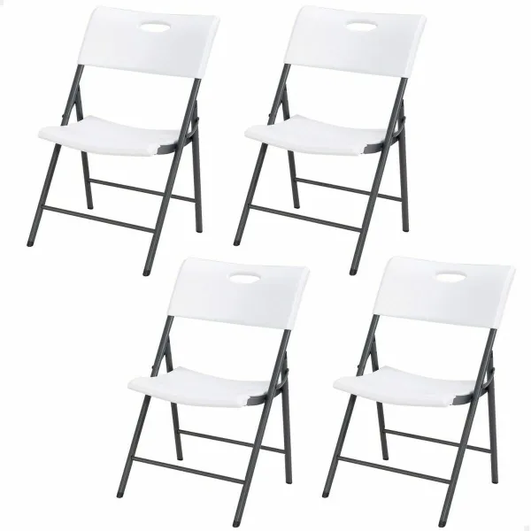 Folding Chair Lifetime Valkoinen 4 osaa 50 x 58 x 83 cm