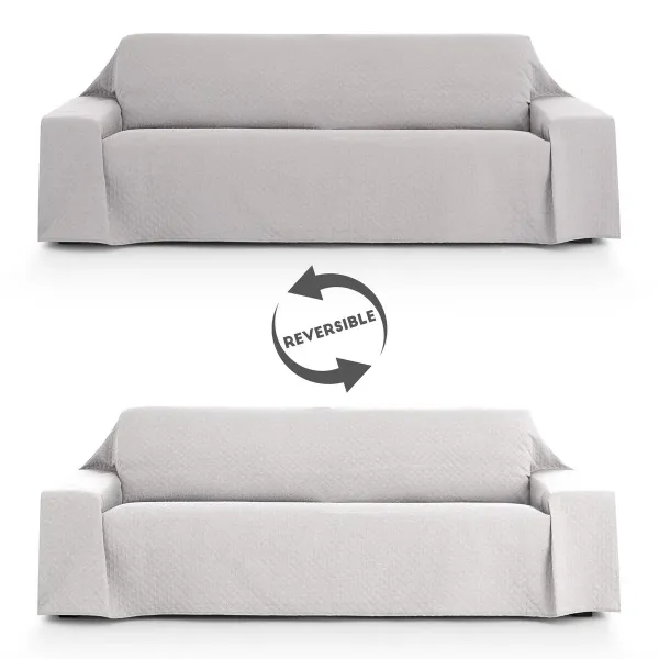 Sofa cover Eysa SILVER Light grey 400 x 270 cm Reversible