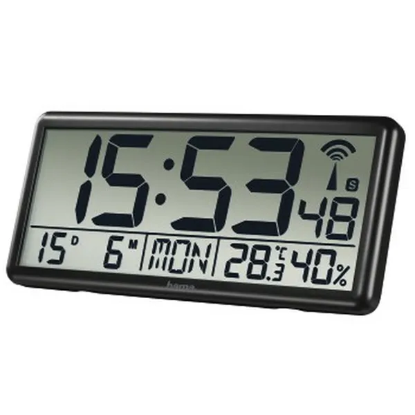 Wall Clock Hama Jumbo Black Plastic