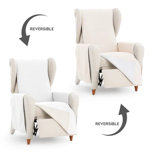 Armchair slipcovers Eysa SILVER White 100 x 110 x 55 cm Reversible