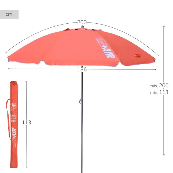 Saulessargs Aktive Korāļi Ø 200 cm 200 x 200 x 200 cm 200 x 198 x 200 cm UV50 (6 gb.)