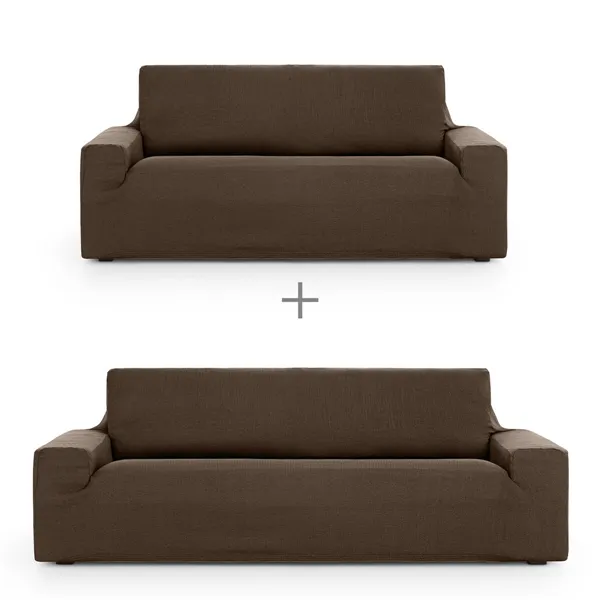 Sofa cover set Eysa ULISES Brown 2 Pieces