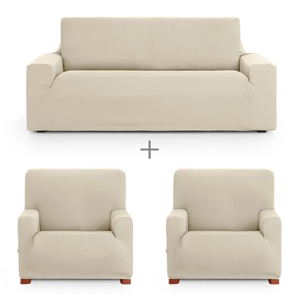 Sofa cover set Eysa ULISES White 3 Pieces